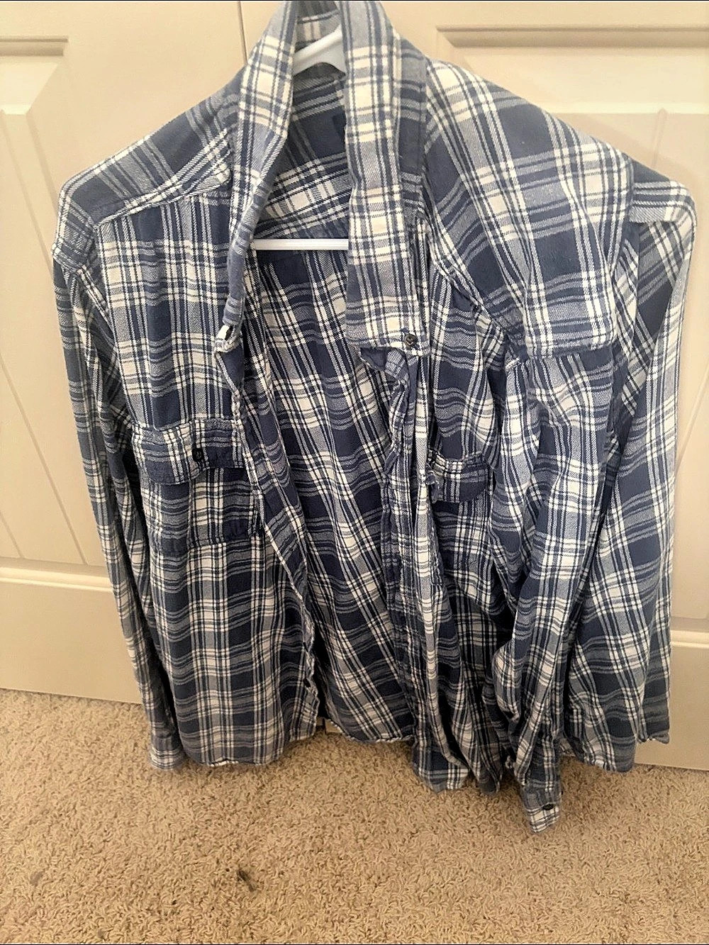 Faded Glory Plaid Cotton Button-Down Size XL Good